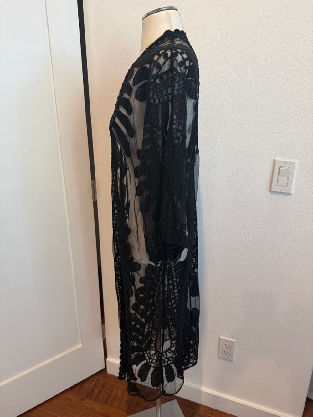 Raj Black Crochet Lace Swim Coverup - Picture 2 of 3